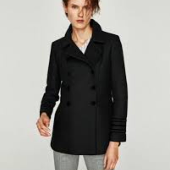 Double breasted Zara fall wool coat M - Picture 2 of 10